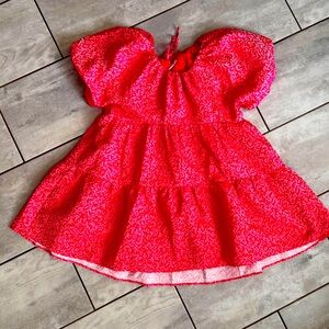 Hyacinth House hot pink mini puff sleeve dress XL